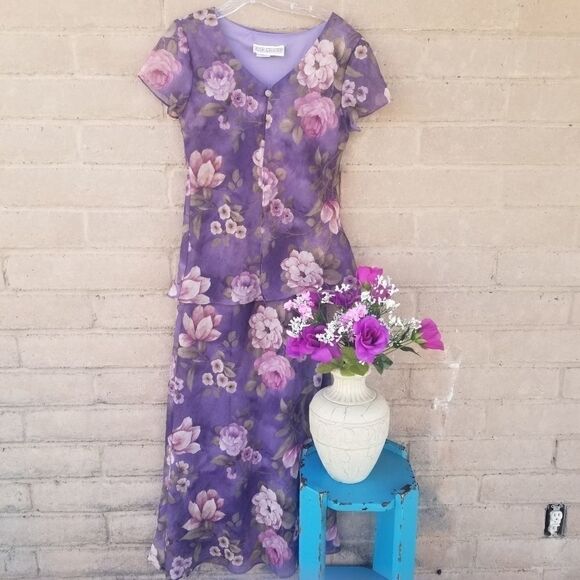 Jessica Howard Long Dress. Short sleeve - Picture 1 of 14